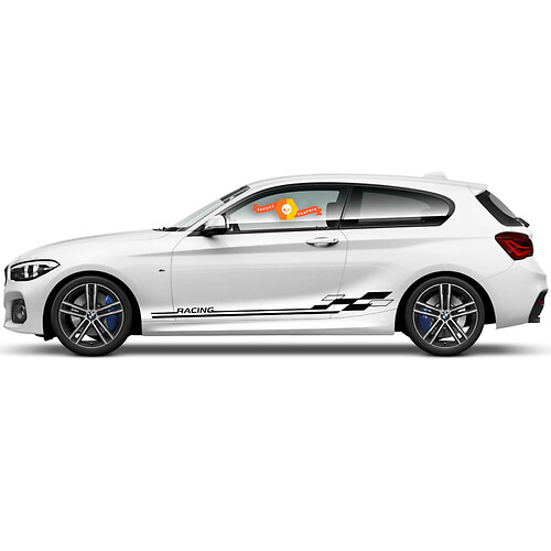 2 x Vinyl Decals Graphic Stickers side bmw 1 series 2015 door checkered flag racing stripes