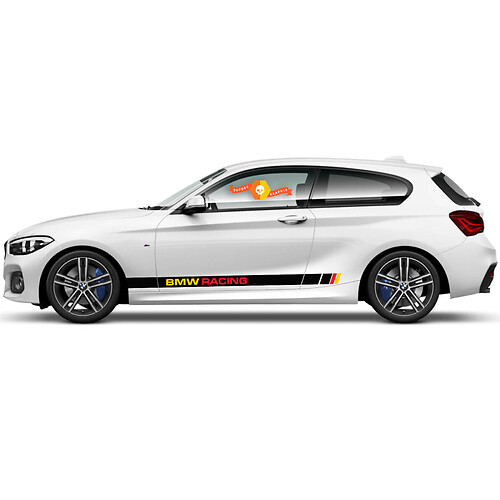 2x Vinyl Decals Graphic Stickers side bmw 1 series 2015 rocker panel checkered flag drawing Garmany