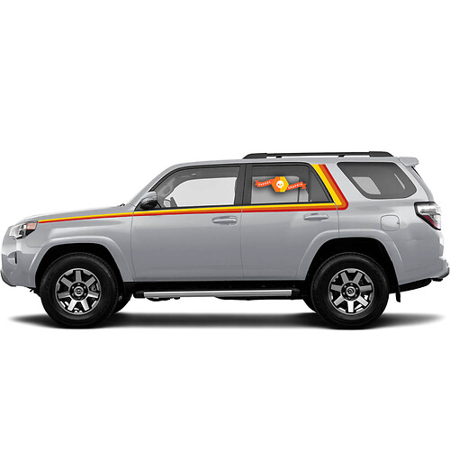 Side Stripe Lines Sunset Vinyl Sticker Decal cocok untuk Toyota 4Runner 2023 Toyota 4Runner 40th-Anniversary
