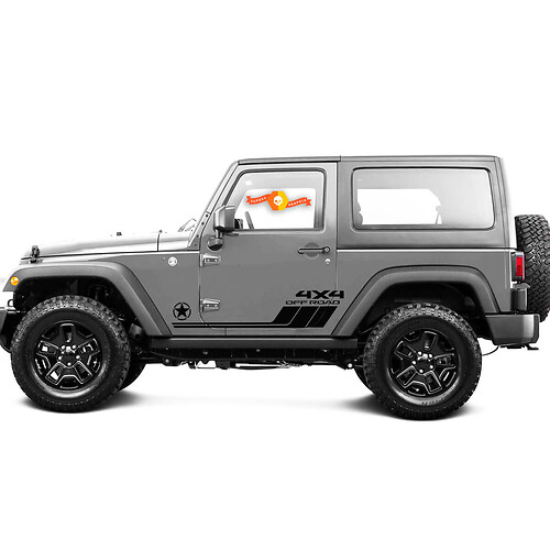 2 New JEEP Decal Sticker Rocker Panel 4x4 off-road side door graphics Wrangler Door

