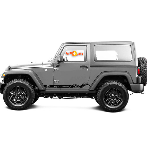 2 New JEEP Decal Sticker Rocker Panel ARMY Star Mountains  side door graphics Wrangler Door
