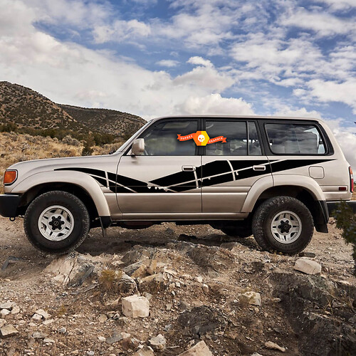 Pair Land Cruiser Side doors Vinyl Decals Stickers for Toyota Splash Land Cruiser TRD