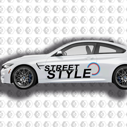 Street Style Custom BMW M colors Set Of Side Stickers Decals For M4 M5 M6 F82 F83 M3 440 340