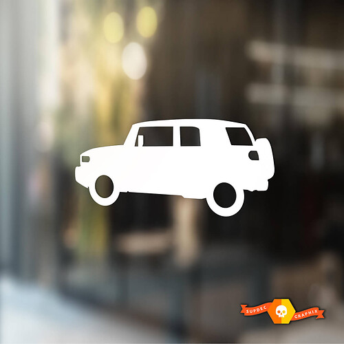 Pair Toyota FJ Cruiser Silhouette decal SVU Windshield Vinyl Decals Stickers