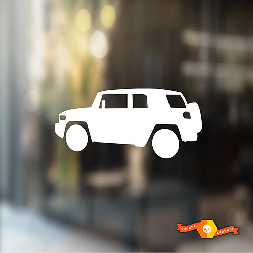 Pair Toyota FJ Cruiser Silhouette decal SVU Windshield Vinyl Decals Stickers -Lifted