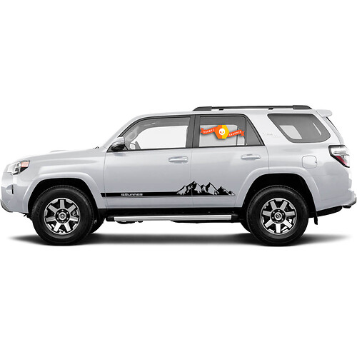 Pair of Mountains 4Runner Side Rocker Panel Doors Vinyl Decals Stickers for Toyota 4Runner TRD