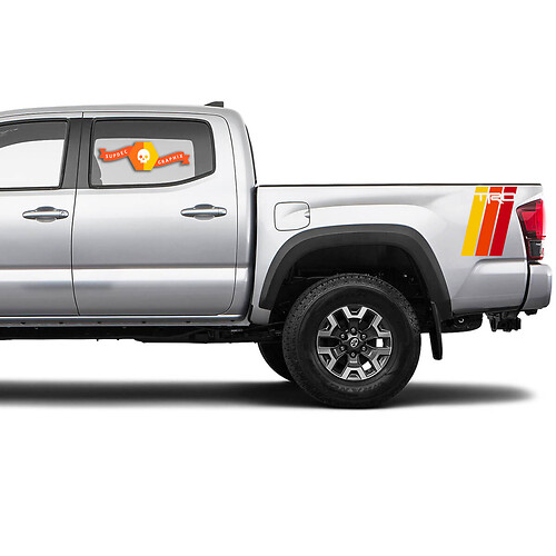 Pair of Three Colors Old School Toyota Tacoma TRD Stripes Side Vinyl Decals Stickers for Toyota Tacoma  - Three Exterior Colors