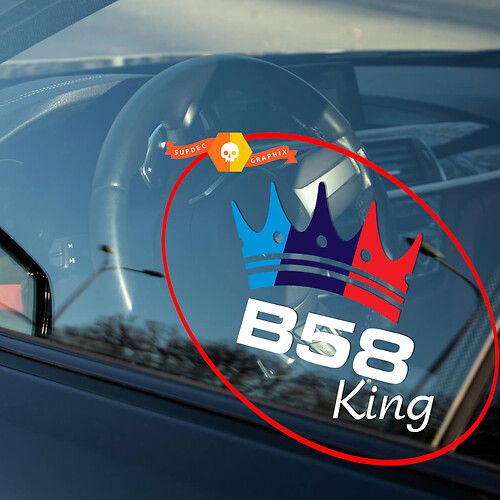 BMW B58 KING decal sticker for window interior exterior fit to 340 440 240 140 540 X3 X4 X5 X6