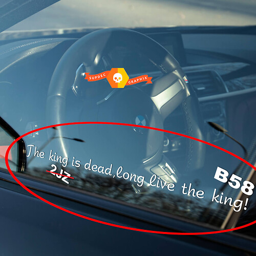 BMW B58 new KING decal sticker B58 a new 2JZ window interior exterior fit to 340 440 240 140 540 X3 X4 X5 X6