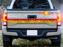 Stripe decal sticker with topographic map Vintage colors for TRD off road Toyota Tacoma FJ Cruiser 4Runner Tundra
 4