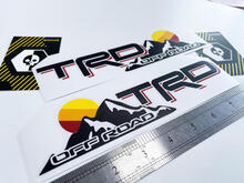 Small TRD Toyota Off Road Vintage Sunset Style Off Road Side Vinyl Stickers Decal 8