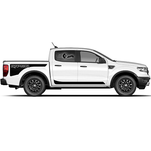 2 Pair Ford F150 Raptor 2020-2022 logo side bed and Raptor Side Rocker Panel graphics decal sticker
