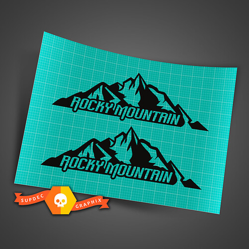 Pair Jeep Rubicon Wrangler Rocky Mountain Side Wrangler Decal Graphics Sticker