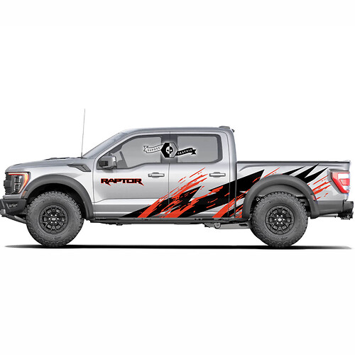 Pair Ford F150 Raptor Pickup 2 colors Splash Side WRAP decal sticker
