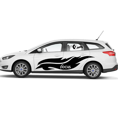 Pair Ford Focus  Side Doors stripes Wrap Stickers Decals Graphic Kit
