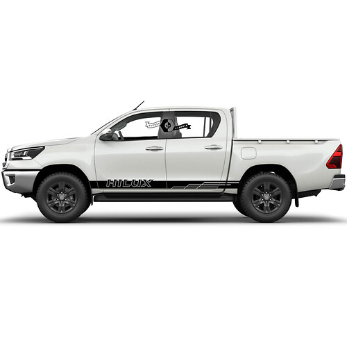 Pair Toyota Hilux Modern Rally Wings Stripe Side Rocker Panel Vinyl Stickers Decal Graphic
