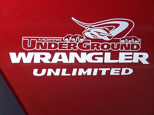 2 Jeep Mopar UnderGround Wrangler UNLIMITED KIT Hood Sticker Dec