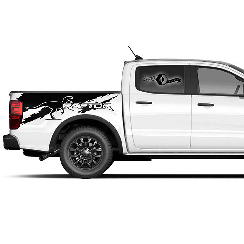 Pair Modern New Ford F150 Raptor 2022 logo Side Bed Graphics Decal sticker