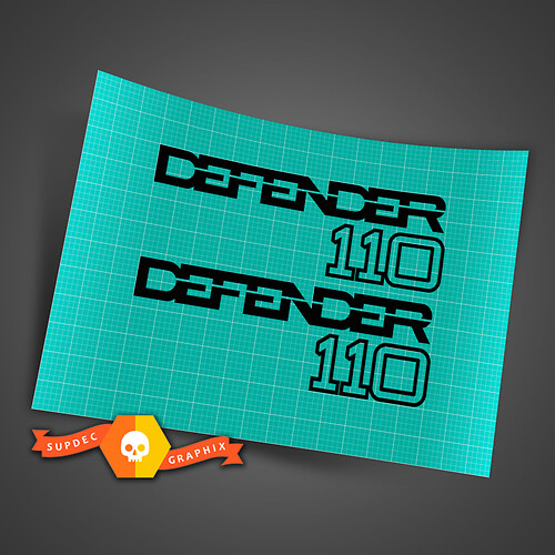 Pair Land Rover Defender 110 tailgate Decal For Land Rover Defender 110 Sticker