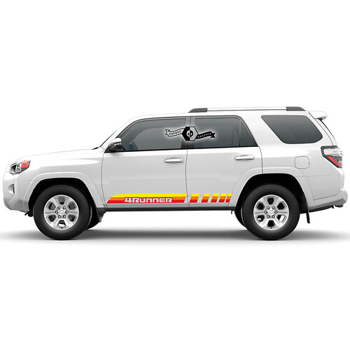 Pair of Three Colors Old School 4Runner TRD Rocker Panel Stripes Stripes Side Vinyl Decals Stickers for Toyota 4Runner -Three Exterior Colors