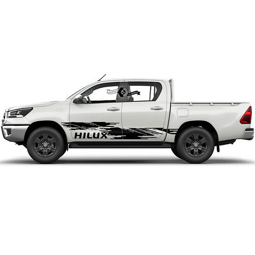 Pair Toyota Hilux 2022 Rally Doors Stripe Side Splash Distressed Rocker Panel Vinyl Stickers Decal Graphic
