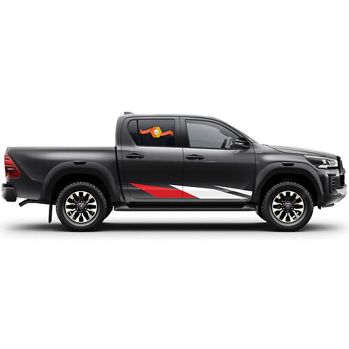 Pair Toyota Hilux 2022 Rally Pintu Stripe Samping Rocker Panel Stiker Vinyl Decal Grafis
