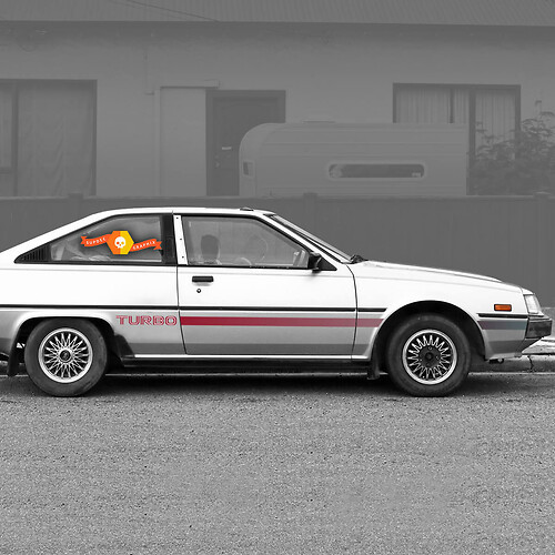Mitsubishi Cordia Turbo striping kit CORDIA 2x side stripes vinyl body decals sticker graphics