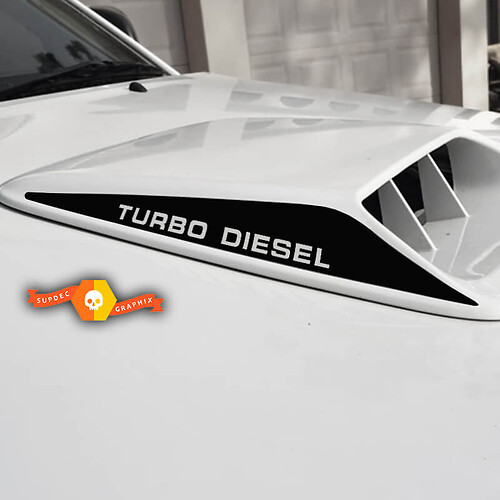 TOYOTA HILUX Bonnet Scoop decals with TURBO DIESEL word vinyl hood decal sticker graphics