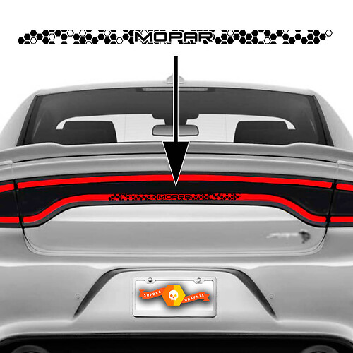 Dodge Charger Taillight Accent Sticker Decal 2015- 2022+   2023+ Honeycomb Hellcat Scat Pack Mopar SRT 392