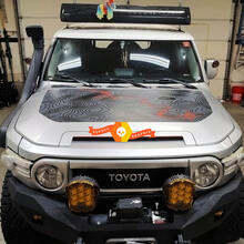 Hood blackout TOPO Pass Topographic Map wrap for Toyota FJ Cruiser Sticker Decal 2