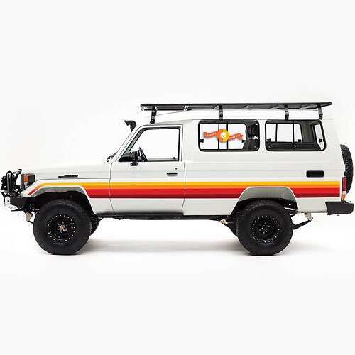 2 Sunset 75 Series Earth Tones Sunset Graphics Stripes Vinyl Decal Sticker for Toyota Land Cruiser Landcruiser