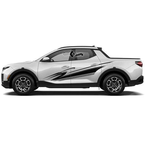 Two Colors Modern Waves Rally Side Doors Side Vinyl Stickers Decal Graphic Kit fit to Hyundai Santa Cruz