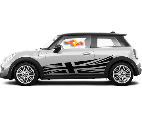 Mini Cooper பிரிட்டிஷ் கொடி பக்க சாய்ஸ் கிராபிக்ஸ் ஸ்டிக்கர் டிசல்

