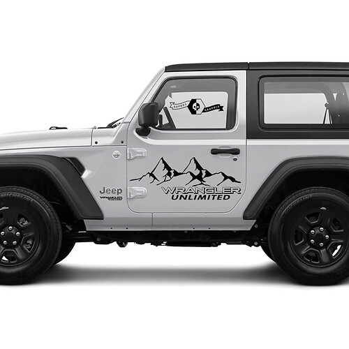 2 New JEEP Wrangler Unlimited Door Decal Sticker 4x4 off-raod Mountains side Graphics Decal Sticker