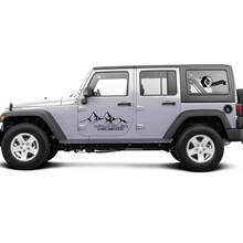 2 New JEEP Wrangler Unlimited Door Decal Sticker 4x4 off-raod Mountains side Graphics Decal Sticker 2