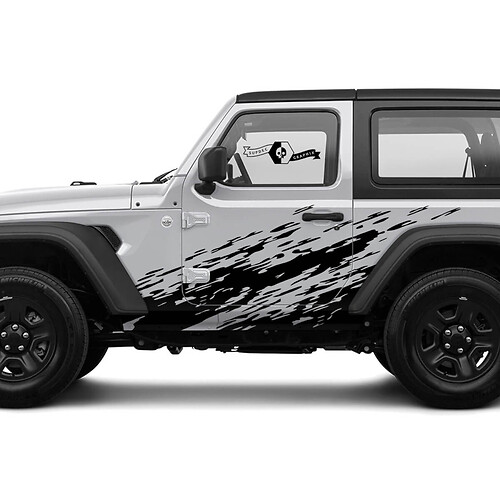2 New JEEP Wrangler Door Decal Sticker Splash Mud Mountains side Graphics Decal Sticker
