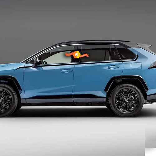 Two Side Body Accent Stripe Doors Rocker Panel Decal Sticker Fits Toyota Rav4 2019 - 2022