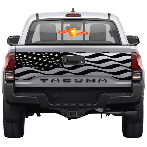 Tailgate USA Flag Rear Sticker Decal For Toyota Tacoma Third generation 2015-2022 SupDec
