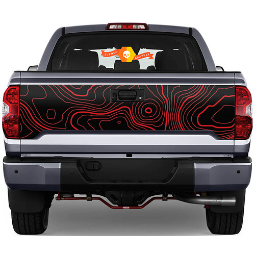 Tailgate Topographic Map Rear Sticker Decal For Toyota Tacoma Third generation 2015-2022 SupDec 2 colors 1