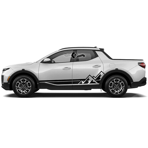 Modern Rocker Panel Mountains Side Vinyl Stickers Decal Graphic kit fit to Hyundai Santa Cruz