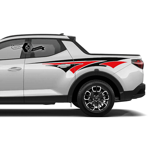 Modern Splash Doors Bed Side 2 Colors Vinyl Stickers Decal Graphic kit fit to Hyundai Santa Cruz