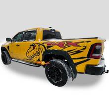 Pair Dodge Ram Rebel TRX 2022+ 2023+ 2 Colors Side 1500 TRX Splash Bed Dinosaurs T-Rex TRX Truck Vinyl Sticker Decal Graphic 2