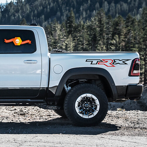 2x Dodge Ram Rebel 2022+   2023+ 1500 TRX Bed 2 Colors TRX Truck Vinyl Sticker Decal Graphic