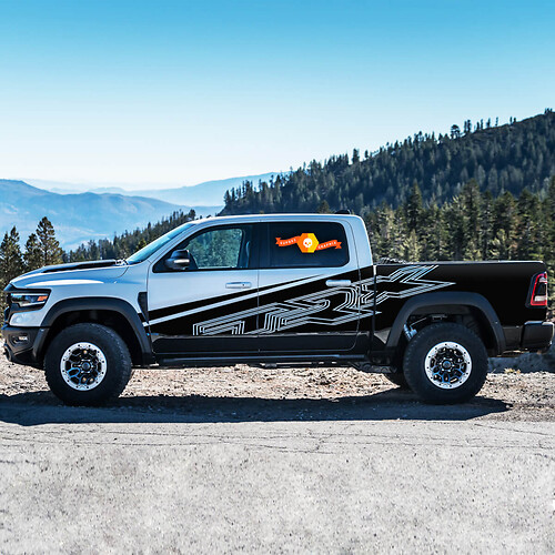 2x Dodge Ram Rebel 2022+ 1500 TRX Bed Side Doors Splash TRX Truck Vinyl Sticker Decal Graphic