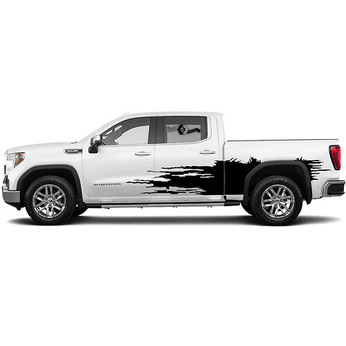 Pair Decals Sticker Mud Splash Kit for GMC Sierra 1500 Doors Side Vinyl Stickers Decal Graphic