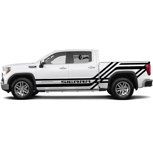 2x Side Stripes Decal For 1500 Gmc Sierra Rocker Panel Bed Side SPLASH Vinyl Stickers Decal Graphic Kit