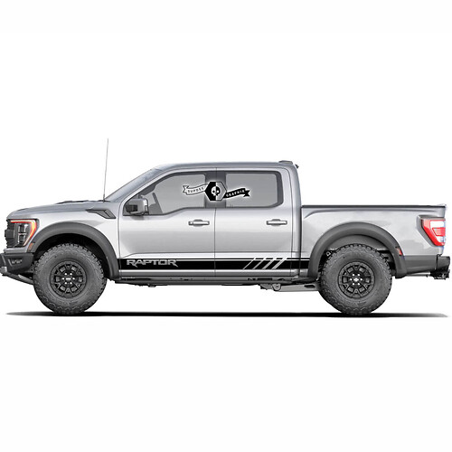 2x New Ford F150 Raptor 2022 Side Rocker Panel Graphics Stripe Bed Raptor Decal Sticker