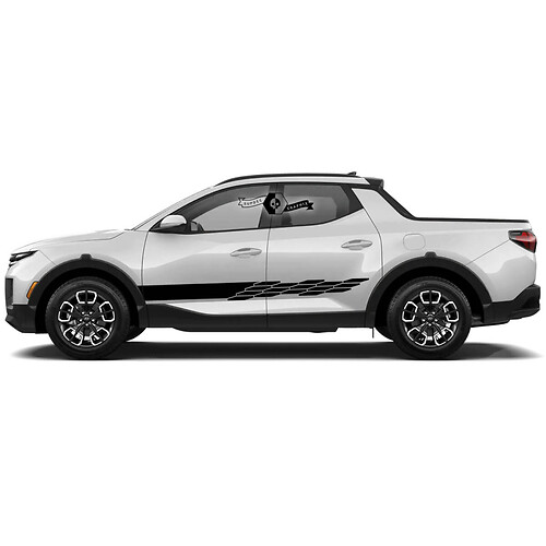 Rocker Panel Modern Geometry Side Vinyl Stickers Decal Graphic kit fit to Hyundai Santa Cruz