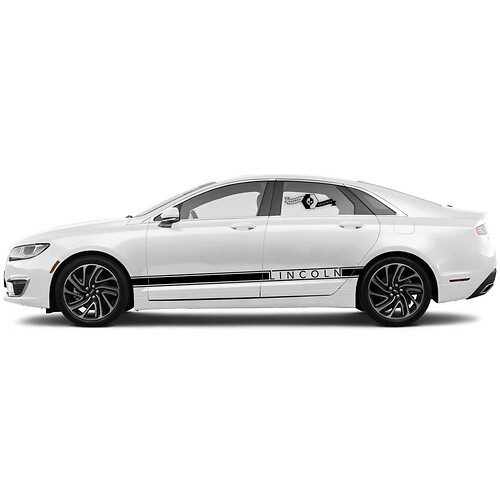 Pair New Lincoln MKZ ບັນຊີ Stripes Rocker Panel Side Logo Vinyl Decals Graphics Sticker
