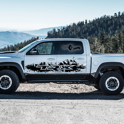 2x Dodge 2022+   2023+ 1500  Ram TRX Rebel Doors Splash Wrap Truck Vinyl Sticker Decal Graphic